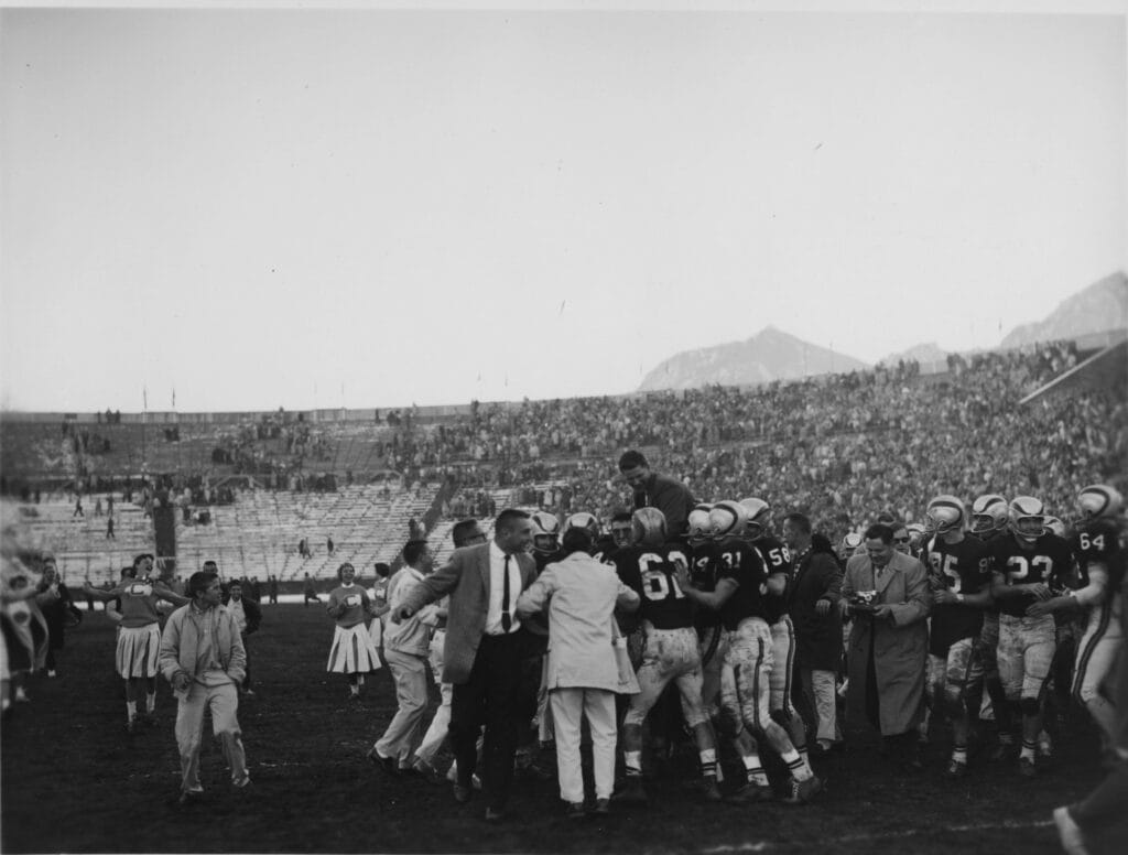 Celebration after CU defeats Missouri 1959