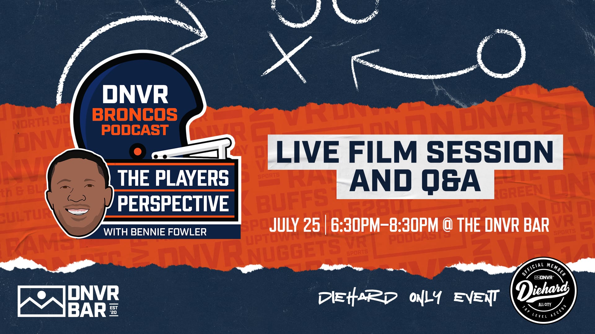 DIEHARD ONLY EVENT: Live Film Session and Q & A with Bennie Fowler and the DNVR Broncos Crew